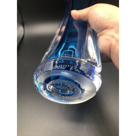 Matthew Buechner Art Glass Vase Thames St Hand Blown Tall Tulip Fan Signed 13" - Picture 6 of 11